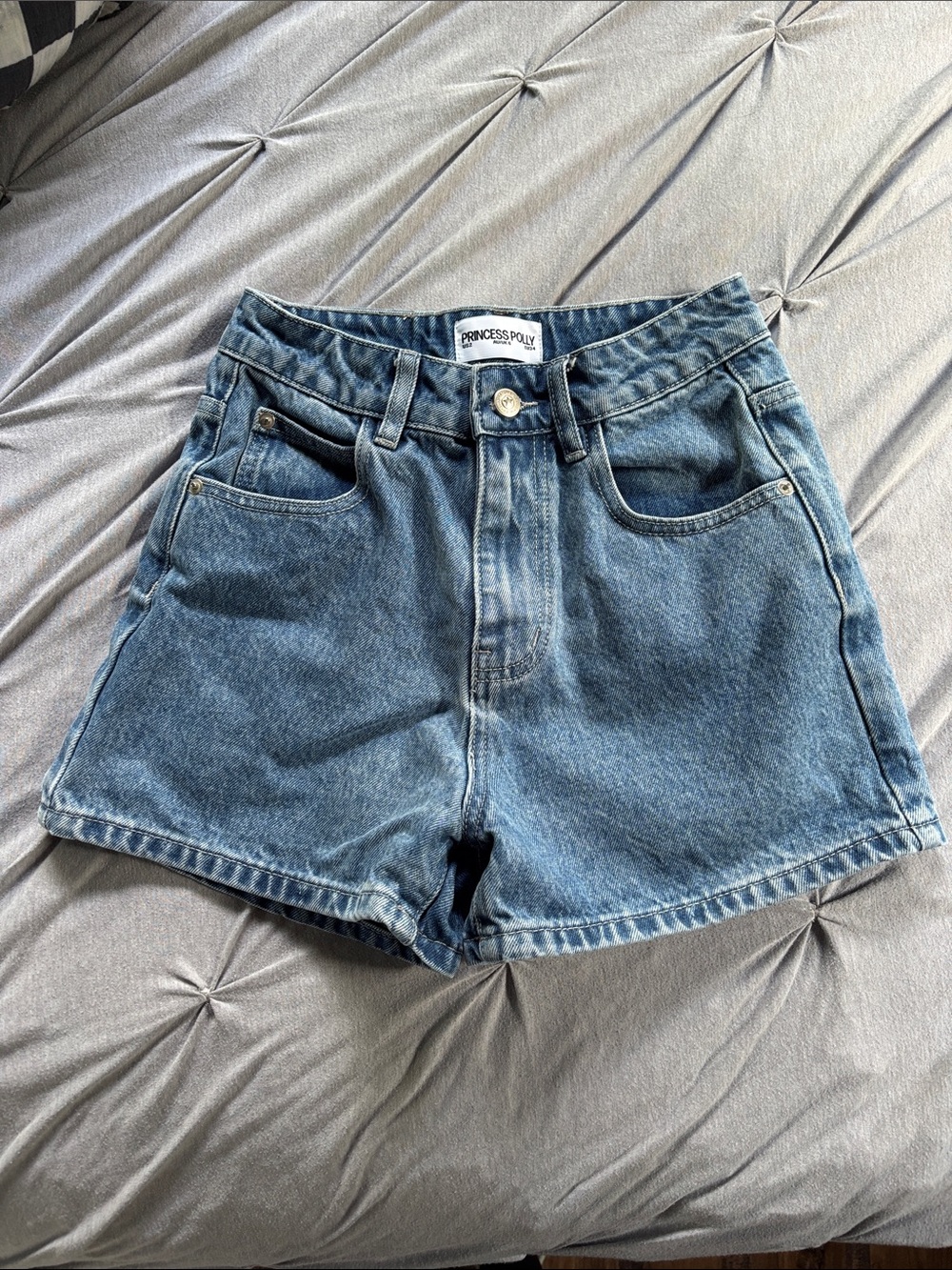 Princess Polly Medium Wash Denim High-Waist Shorts